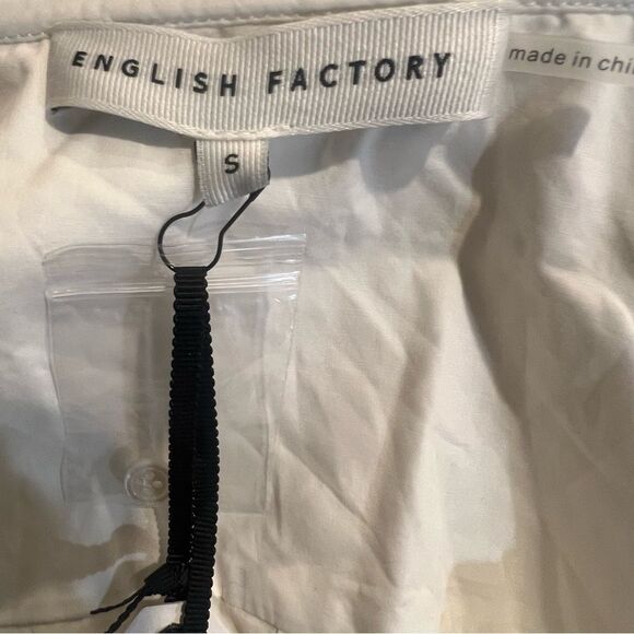 NWT English Factory button down white oversized blouse size small women's - Picture 10 of 11